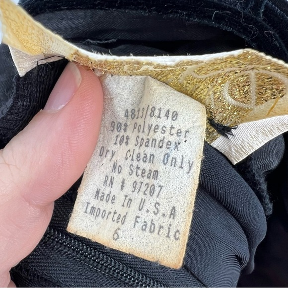 Vtg Cache Black Velvet Wide Leg Belted Pants Size 6 USA Made Elegant Evening - Picture 6 of 7